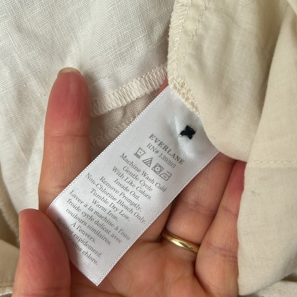 Everlane The Linen Way High Drape Shorts cream white ecru size 6 small - Picture 9 of 10